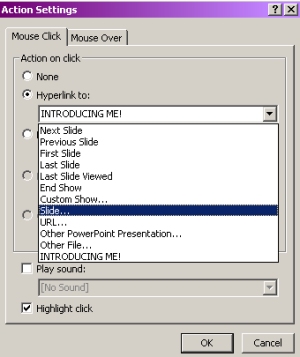 Action Settings - Mouse Click