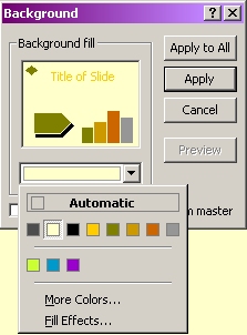 Formatting Background of slide