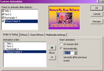Custom Animation - Move order