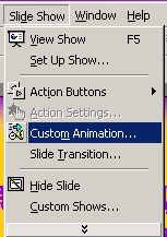 Custom Animation drop down menu