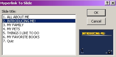 Hyperlink to another slide