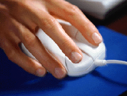 computer mouse with hand