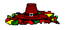 Pilgrim hat in leaves