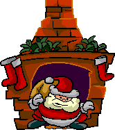 Santa coming down chimney